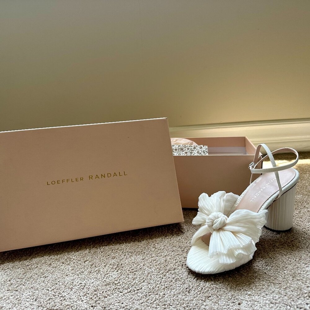 Loeffler Randall Women's Camellia Pleated Bow Heel with Ankle Strap